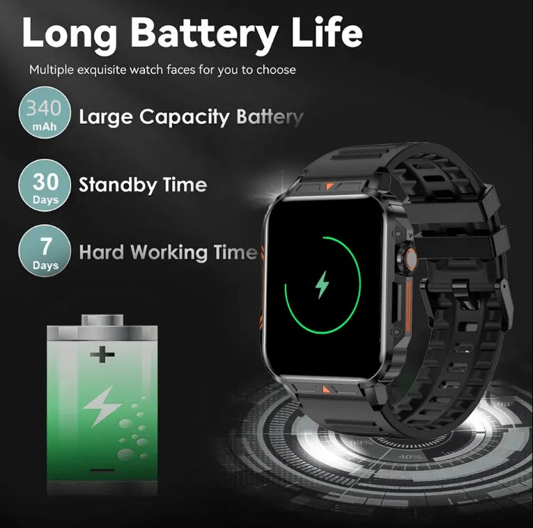 Waterproof Fitness Tracker Smartwatch For IOS & Android