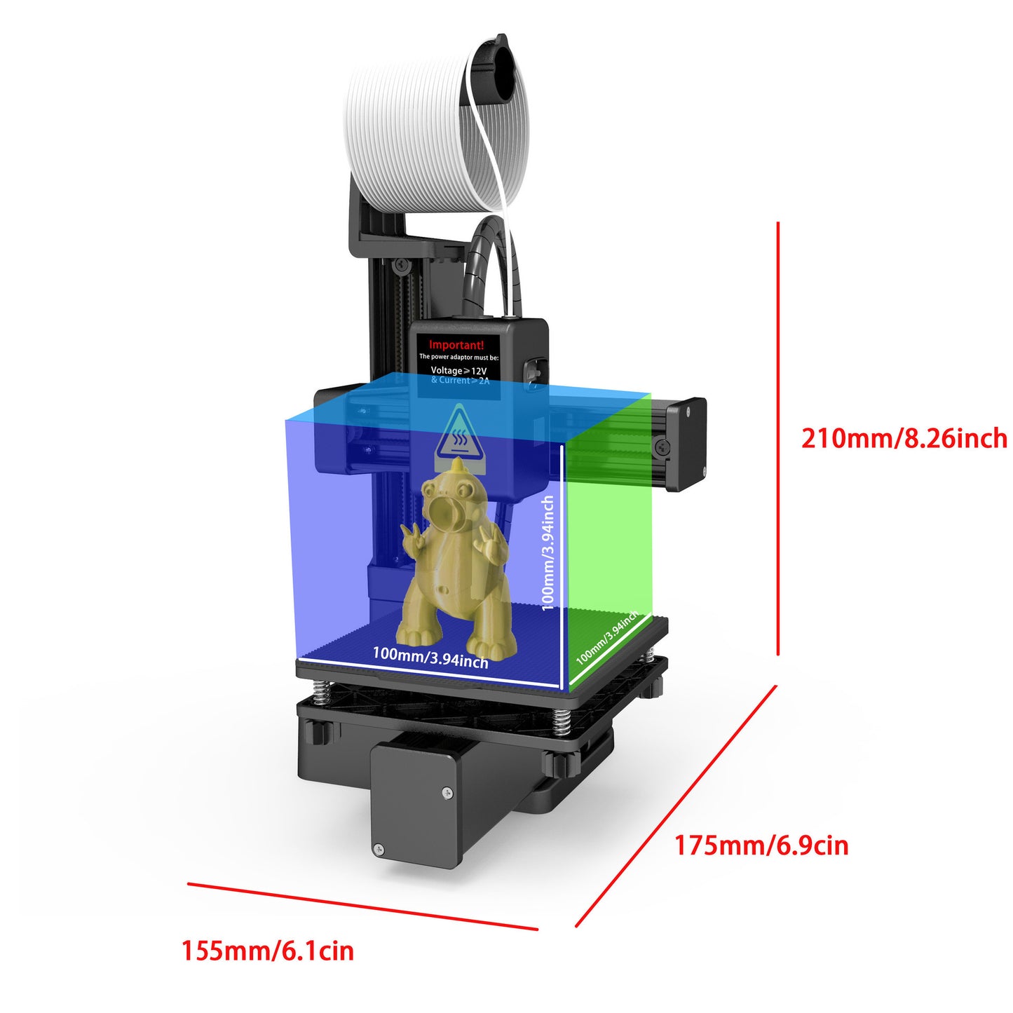 Easy Threed K10 Entry Level 3D Printer 175mm