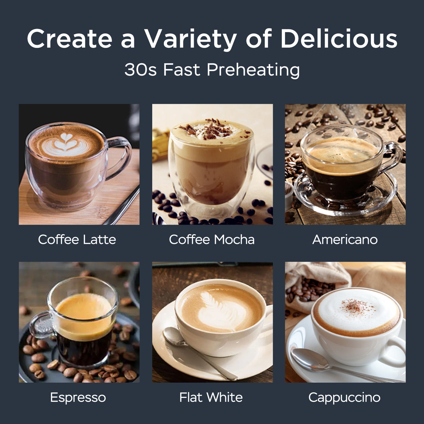 Geek Chef Espresso Machine With Milk Frother For Latte, Cappuccino, Macchiato