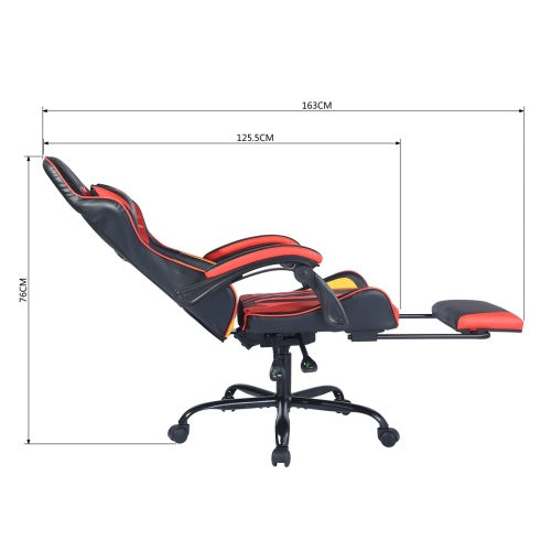 High Back Leather Computer Chair with Foot Rest