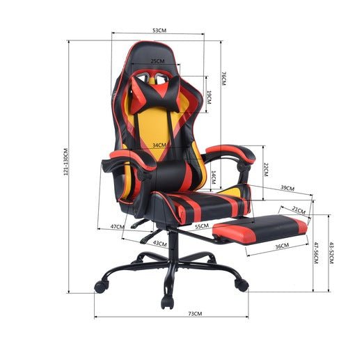 High Back Leather Computer Chair with Foot Rest