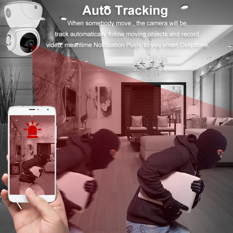 Wireless 360° Panoramic WiFi Camera, HD 1080P