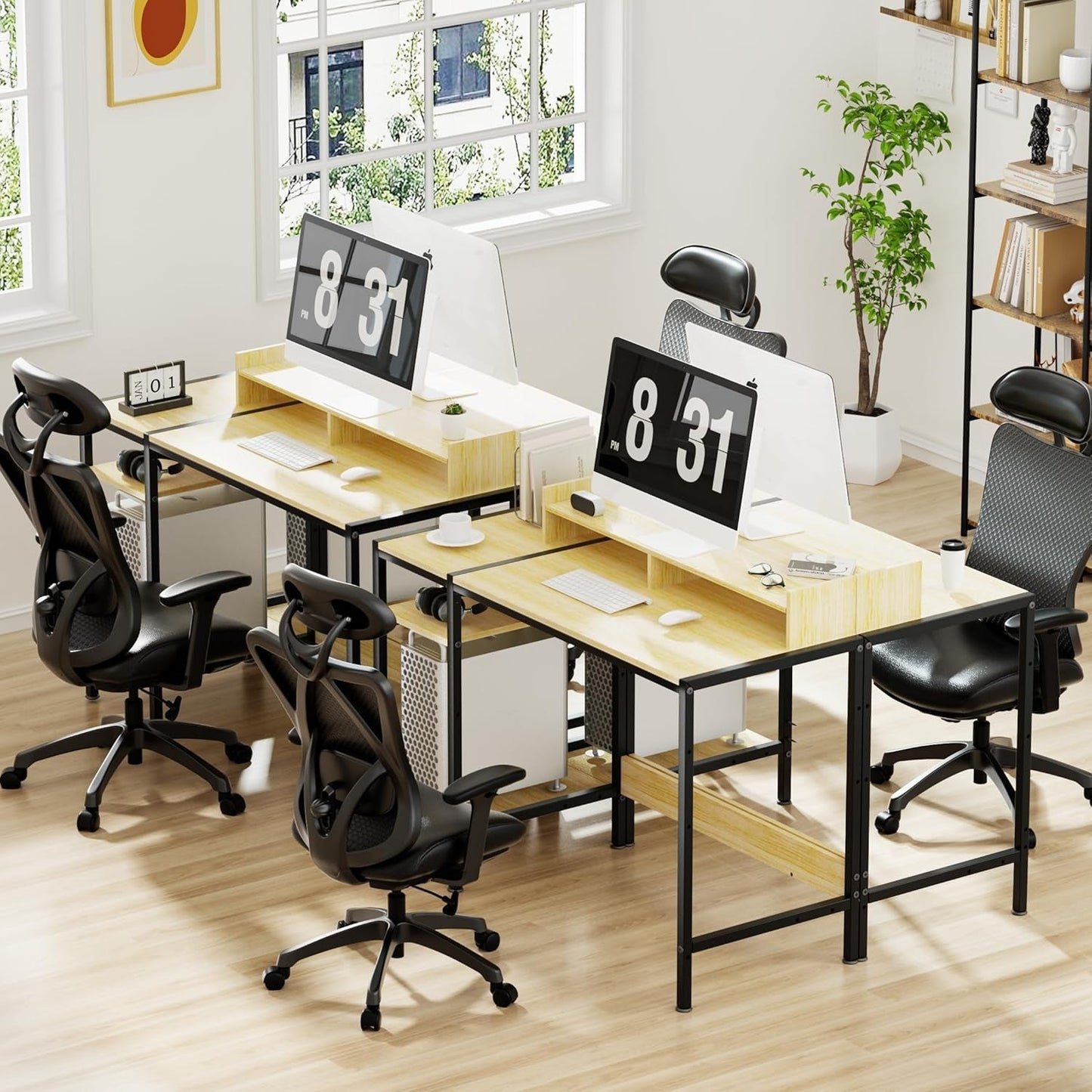Small Computer Gaming Desk - 47” Home Office Desk with Storage,