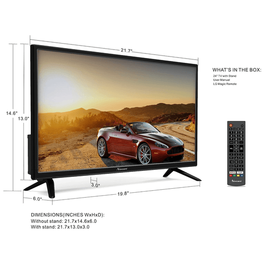 24 Inch HD Smart TV Wall-Mountable with Surround