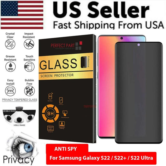Tempered Glass Privacy Screen Protector for Galaxy S23, S22 Ultra Plus