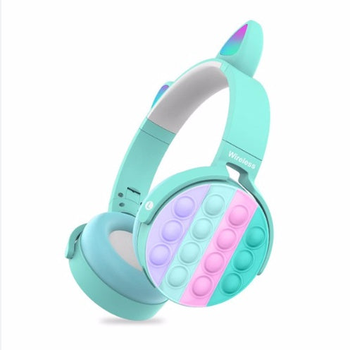 Kids Cat Head Phone with Push Pop Fidgets