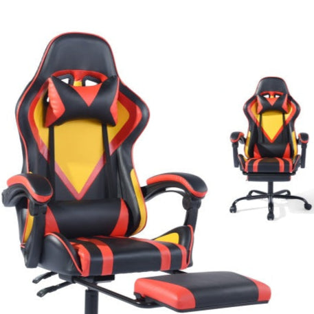High Back Leather Computer Chair with Foot Rest